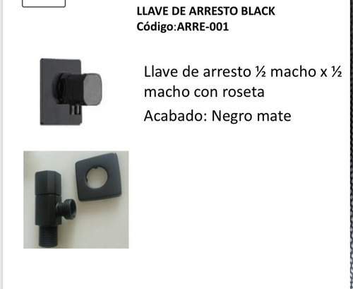 Geu Llave De Arresto Negra Redonda 1/2*1/2 