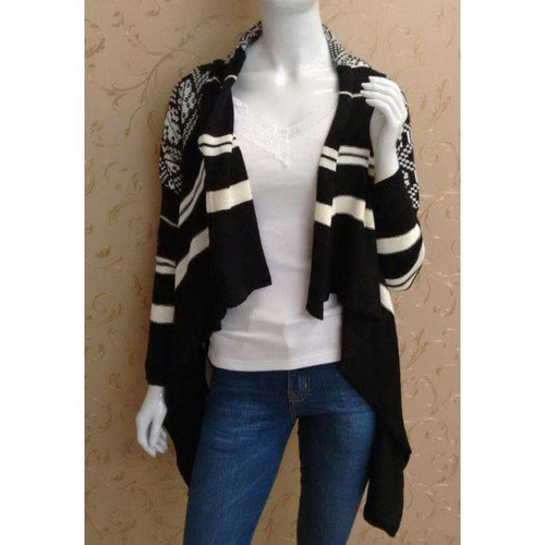 Kimono De Fio Estampa Geométrica Coerenza C0833 - Preto