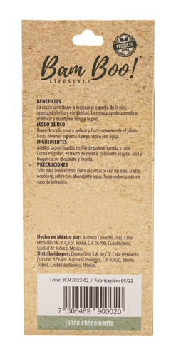 Imagen 7 de 9 de Jabón Artesanal Natural Chocomenta 100 G Bam Boo! Lifestyle