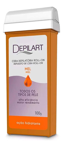 Cera Depilatória Roll-on Depilart Mel Hidratante - 100g