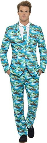 Smiffys Mens Aloha Suit Green Con Chaqueta Pantalones Y Corb