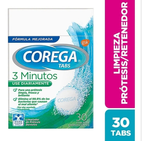 Corega Tabs 30 Unidades Pastillas De - Unidad a $26