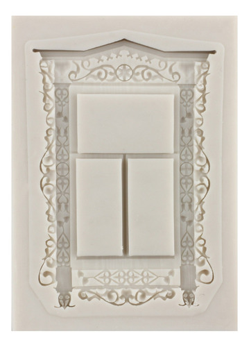 4pcs Molde De Silicona Puerta Ventana Fondant Pasta Resina Color Gris