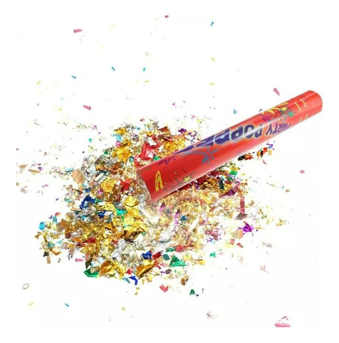 Set X 4 Tubo Cañón Lanza Confeti Challa Año Nuevo Fiesta