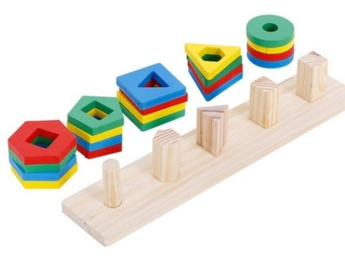 Juego Encaje Dificultad Madera Didáctico Bloque Construccion