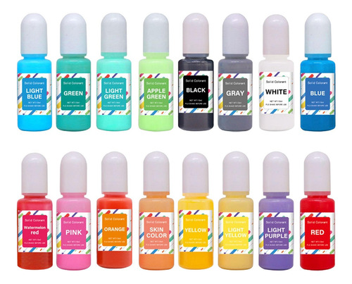 16 Uds Resina Epoxi Color Tinte Colorante Vela Hacer 10ml