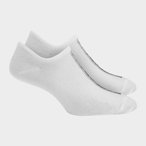 Media Invisible + Soquete Para Hombre Marcela Koury Blanco Lisa Único