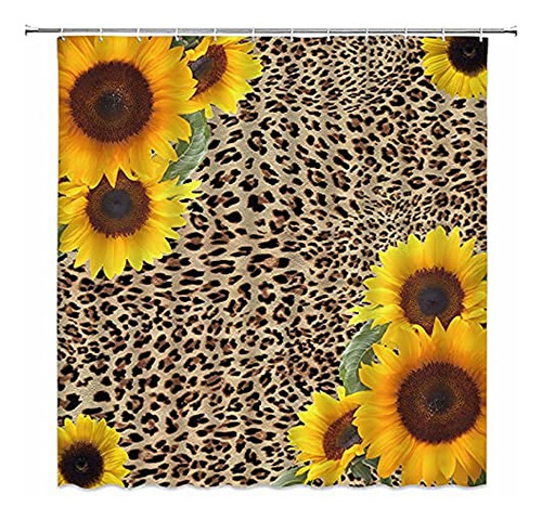 Cortina De Ducha Estampada De Leopardo, Estampado De Pi...