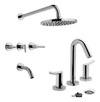 Comprar Set Griferias Baño Fv Libby Lever Lavatorio Ducha Embutir