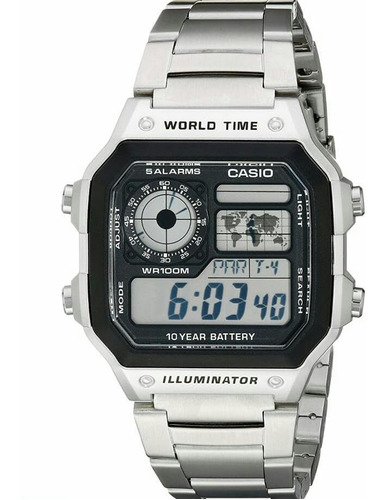 Reloj Casio Ae1200whd 1avcf Con Hora Mundial Original