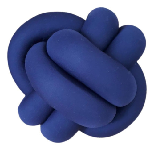 Almofada Decorativa Nozinho Escandinavo Cor Azul-marinho Desenho do tecido Liso