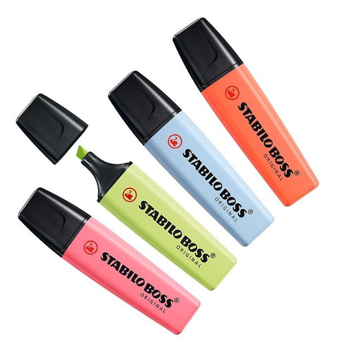 4 Destacadores Stabilo Boss Pastel