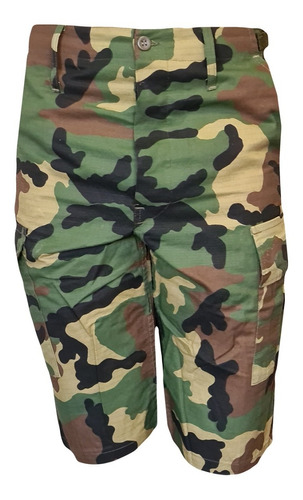 Pantalón Bermuda Ripstop Camuflada Woodland Selva