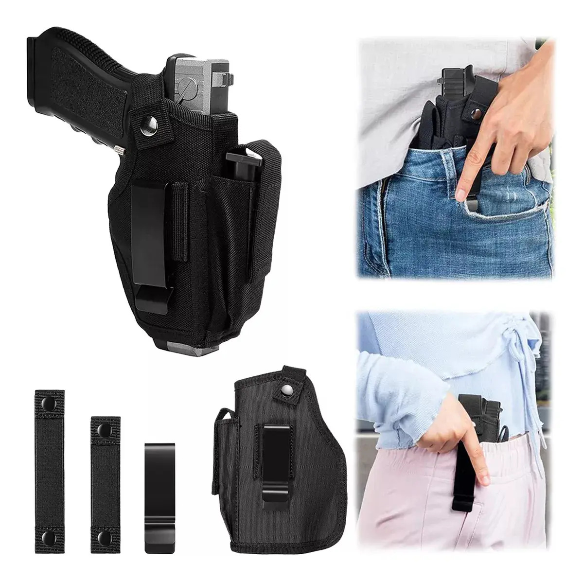 Savefree Funda De Pistola Táctica Universal Para Mano Izquierda/derecha Con Bolsa Para Cargador