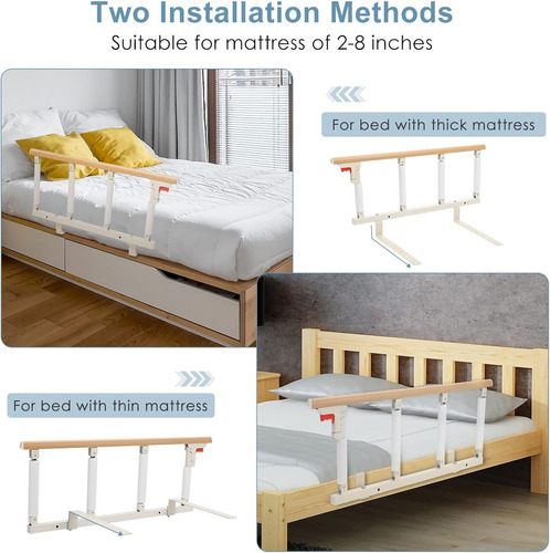 Bluedreamer Rieles De Cama Para Adultos Mayores, Asa Plegable Para La Cabecera De La Cama, Protector De Cama Plegable, Barandilla De Cama Para Personas Mayores, Asa De Ayuda Ajustable Para Evitar Caíd