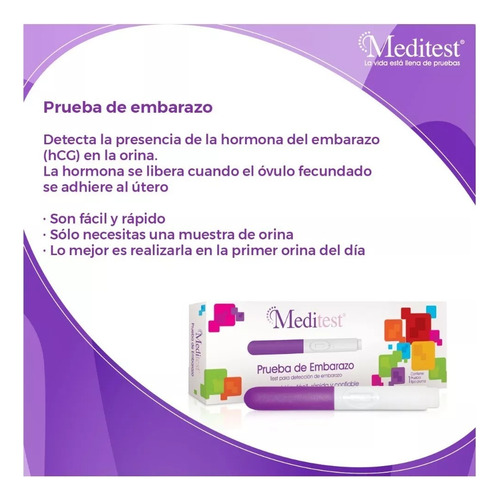 Prueba De Embarazo Tipo Pluma Meditest 1 Pieza