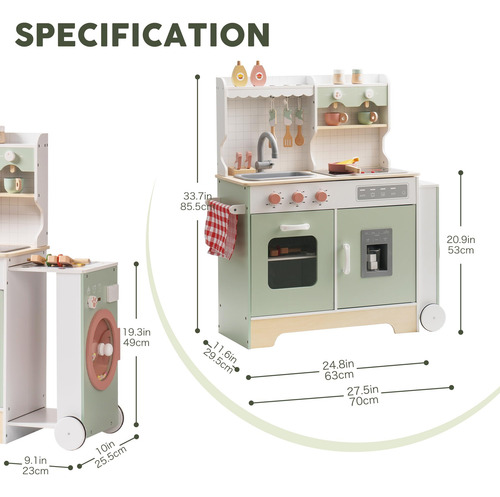 Juego De Cocina De Madera Robud Con Parrilla Y Accesorios