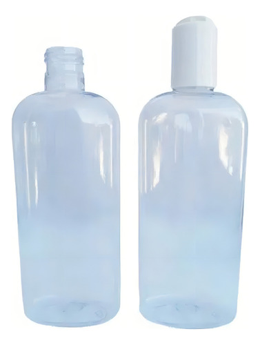 Hopemob Envase Transparente Plástico 250ml Pet Oval C/tapa Disk Top Rellenable Botella Cosméticos Crema Gel Limpieza Hogar Envase Tapa De Disco Superior Disc Top Contenedores De Compresión Con Tapa De