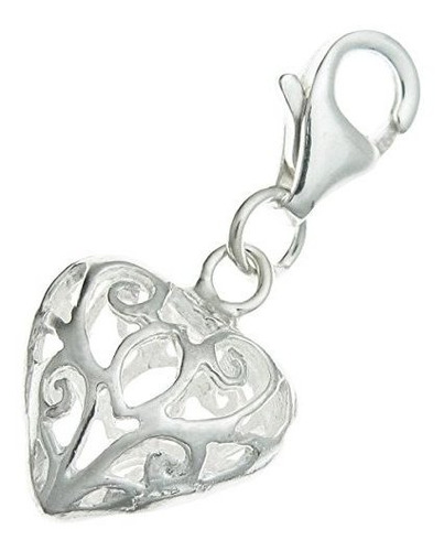 Charm Corazón Filigrana Plata Esterlina 925