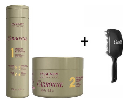 Kit Combo Carbonne Essendy 250ml Sh, Masc + Escova (3 Itens)