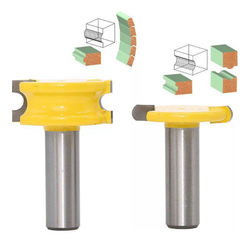 Fresadora A Arco Tipo T Router Bit 2 Pcs Com Haste De 1/2 Po