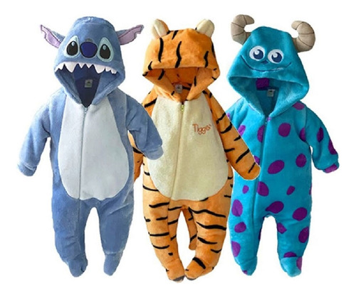 Kit 3 Mamelucos Disney Sulley, Stitch,tigger A Precio De 2