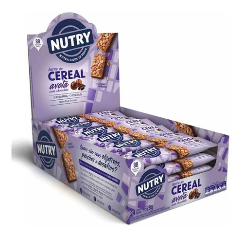 Barra De Cereal Avelã Com Chocolate Nutrykit Com 24x22 Grs