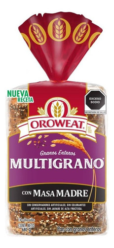 3 Pza Pan Integral Oroweat Multigrano 680 G