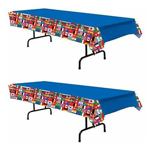 Beistle International Flags Tablecover 2 Piece, Multicolored