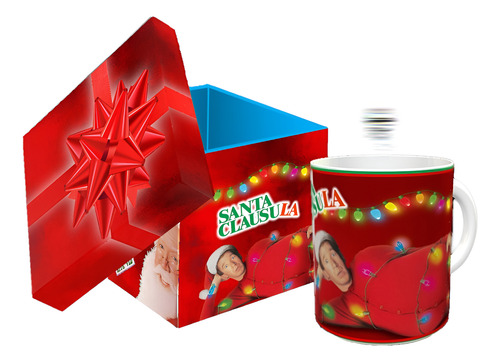 Taza Con Caja Para Regalo, Santa Clausula Navidad
