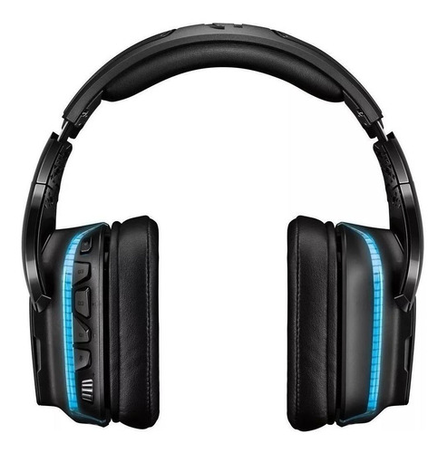 Imagen 2 de 4 de Auriculares gamer inalámbricos Logitech G Series G935 negro y azul con luz rgb LED