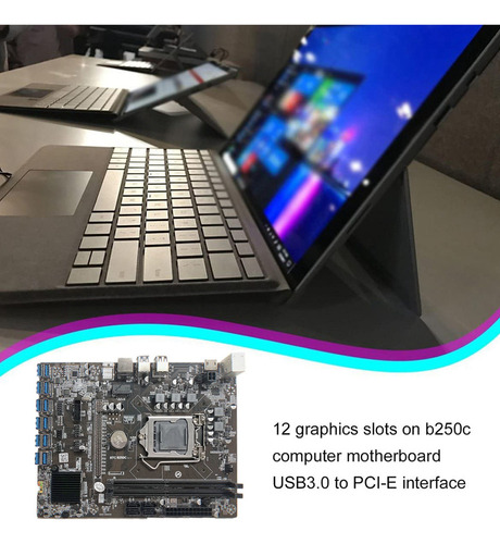 Placa-mãe De Mineração B250c Btc Com Cpu G3930+ventilador De