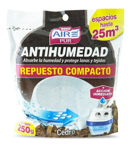 Aire Pur Repuesto Antihumedad Compacto 250g Cedro