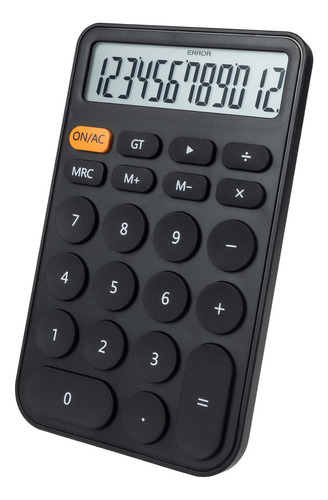 Calculadora Estandar Plana De 12 Digitos Lcs De Color Negro