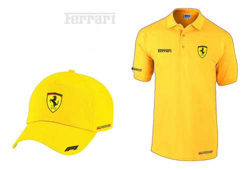 Ferrari  Combo Camiseta Polo Y Gorra New Editions
