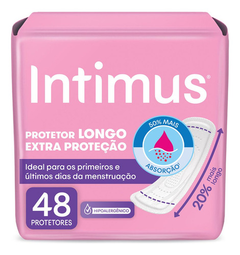 Kit 6 - Protetor Diário Intimus Longo Extra Proteção 48 Un