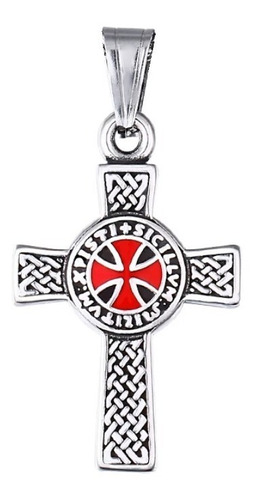 Cruz Escudo Templario Dije Collar Acero Inox Unisex Jl97uj