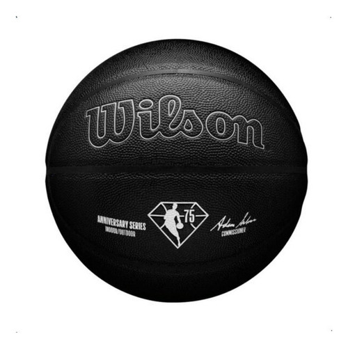 Balón de baloncesto Wilson Anniversary 75 de la NBA para interiores, color negro
