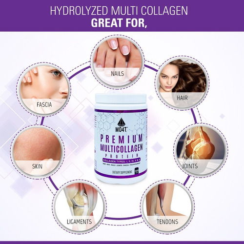 Imagen 4 de 10 de Colágeno Hidrolizado En Polvo 300g Mo4t - Proteínas