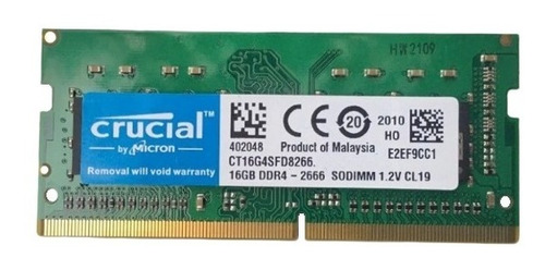 Memória Note Ddr4 16gb Pc4-2666 2666mhz Crucial Original Nfe