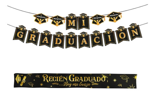 Guirnalda Mi Graduación Decoración + Regalo Banda Graduado 