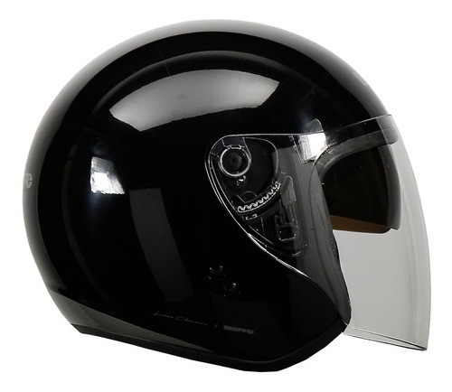 Capacete Moto Bieffe Allegro Classic Aberto Cor Preto com Grafite Tamanho do capacete 56