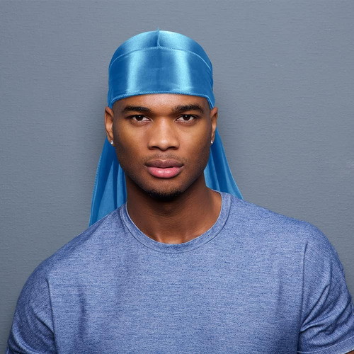 Seda Satén Larga Cola Pigtail Headwear Cap Bufanda Bandana