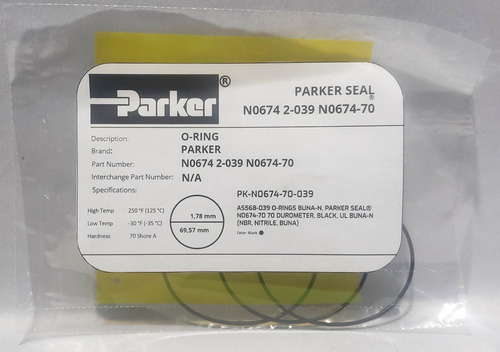 O-ring Oring Sello Parker N0674 2 039 Material Nbr 3unds 