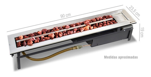 Lareira Aquecedor A Gás Com Tampa Jx Metais Inox 304 - 90 Cm