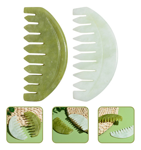 Masajeador Meridians Jade, Peine De Masaje Para Cabello, 2 U