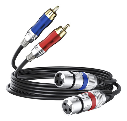 Cable De Audio Dual Xlr De 3 Pines Hembra A Dual Rca Macho