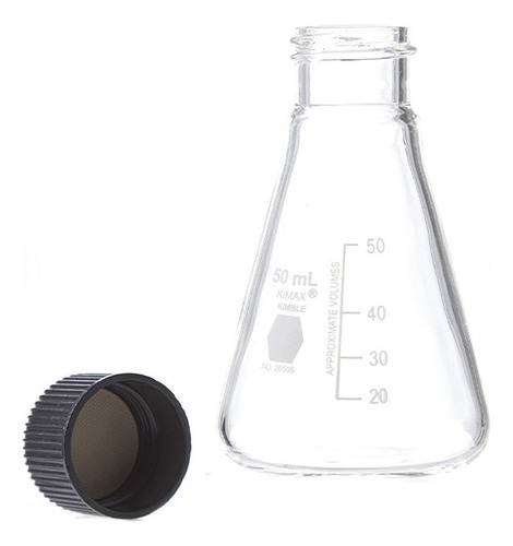 Matraz Erlenmeyer Con Tapa Rosca 50ml Kimax
