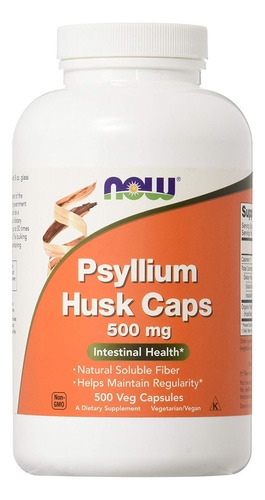 Cápsulas De Cáscara De Psyllium Supplement Now Foods, 500 Mg