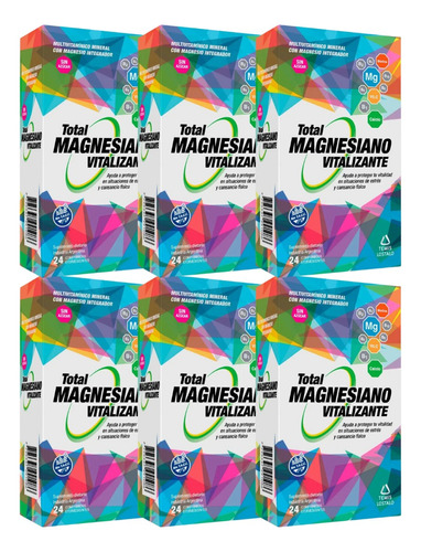 Pack X6 Total Magnesiano Vitalizante X 24 Comp. Efervescente